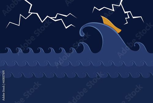 Little Boat in the Stormy Sea