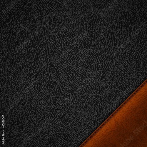 Leather textured background with label in the corner