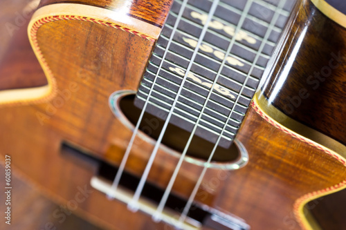 part of traditional acoustic guitar,extremely shallow dof.