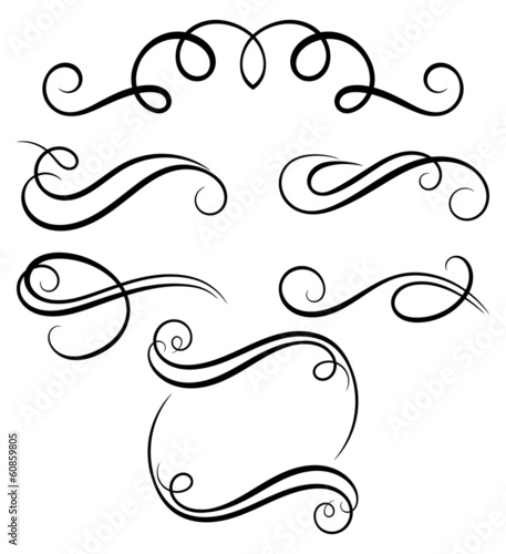 Calligraphic decorative elements.