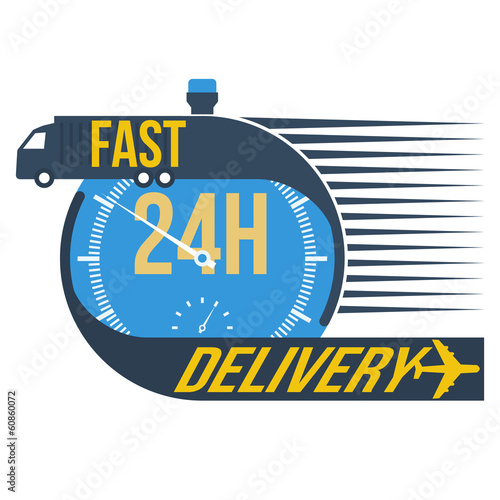 24 hour fast delivery and stop watch symbol, vector format