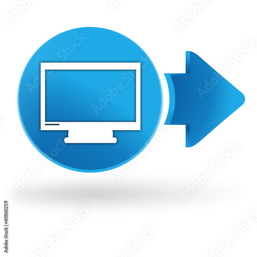 écran tv sur symbole web bleu