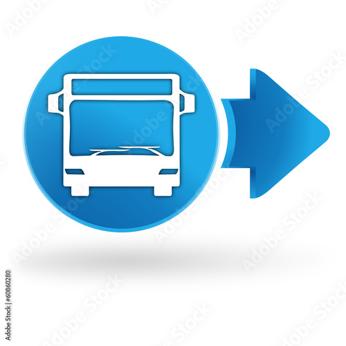 bus sur symbole web bleu