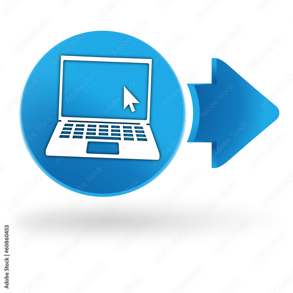 ordinateur sur symbole web bleu ordinateur sur symbole web bleu