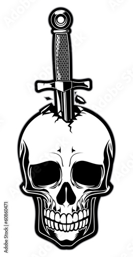 skull stabbed by the dagger