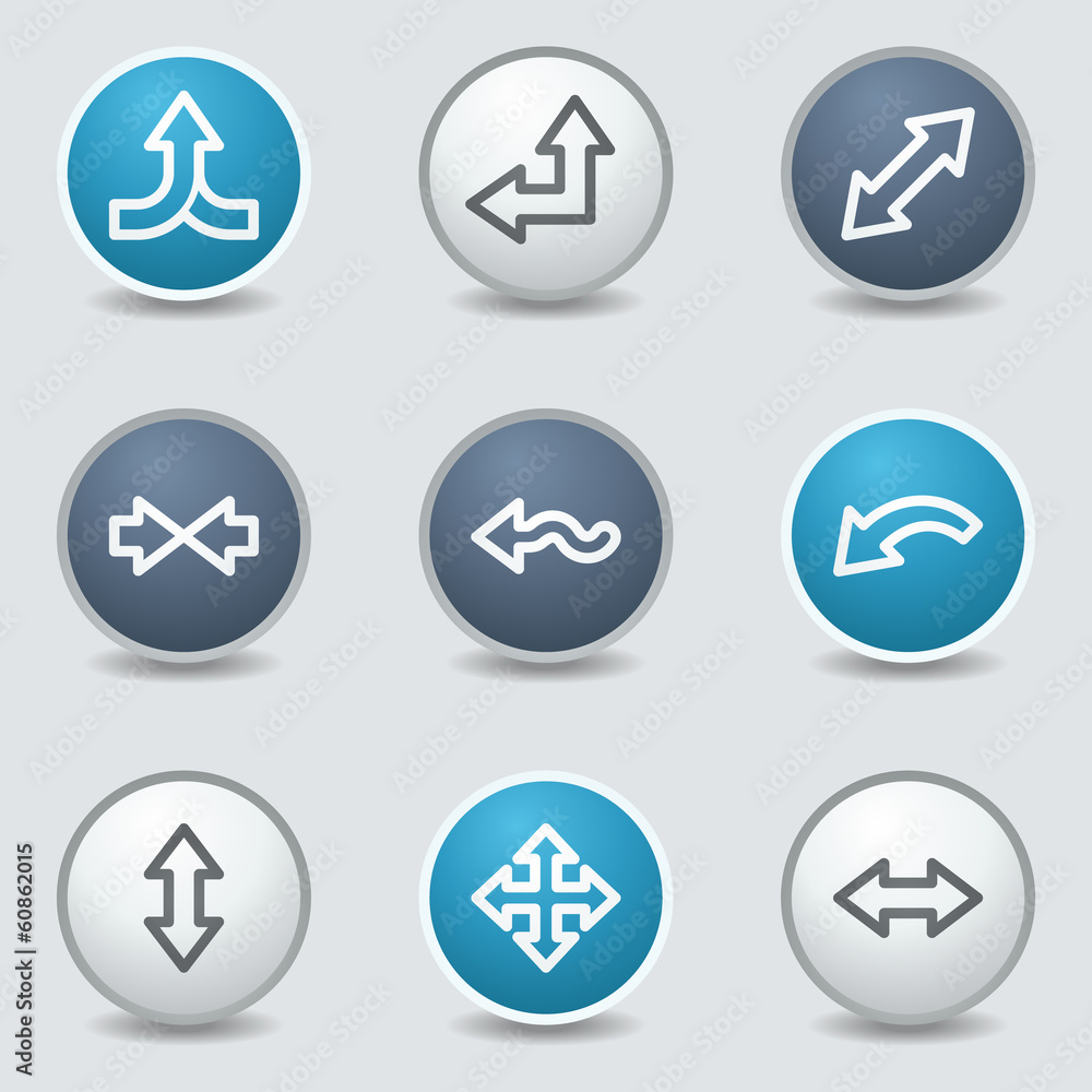 Arrows web icons, circle blue buttons Arrows web icons, circle blue buttons