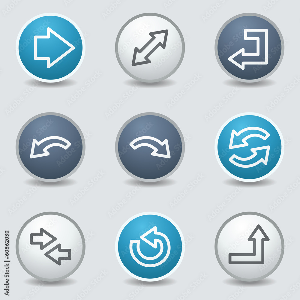 Arrows web icons, circle blue buttons Arrows web icons, circle blue buttons