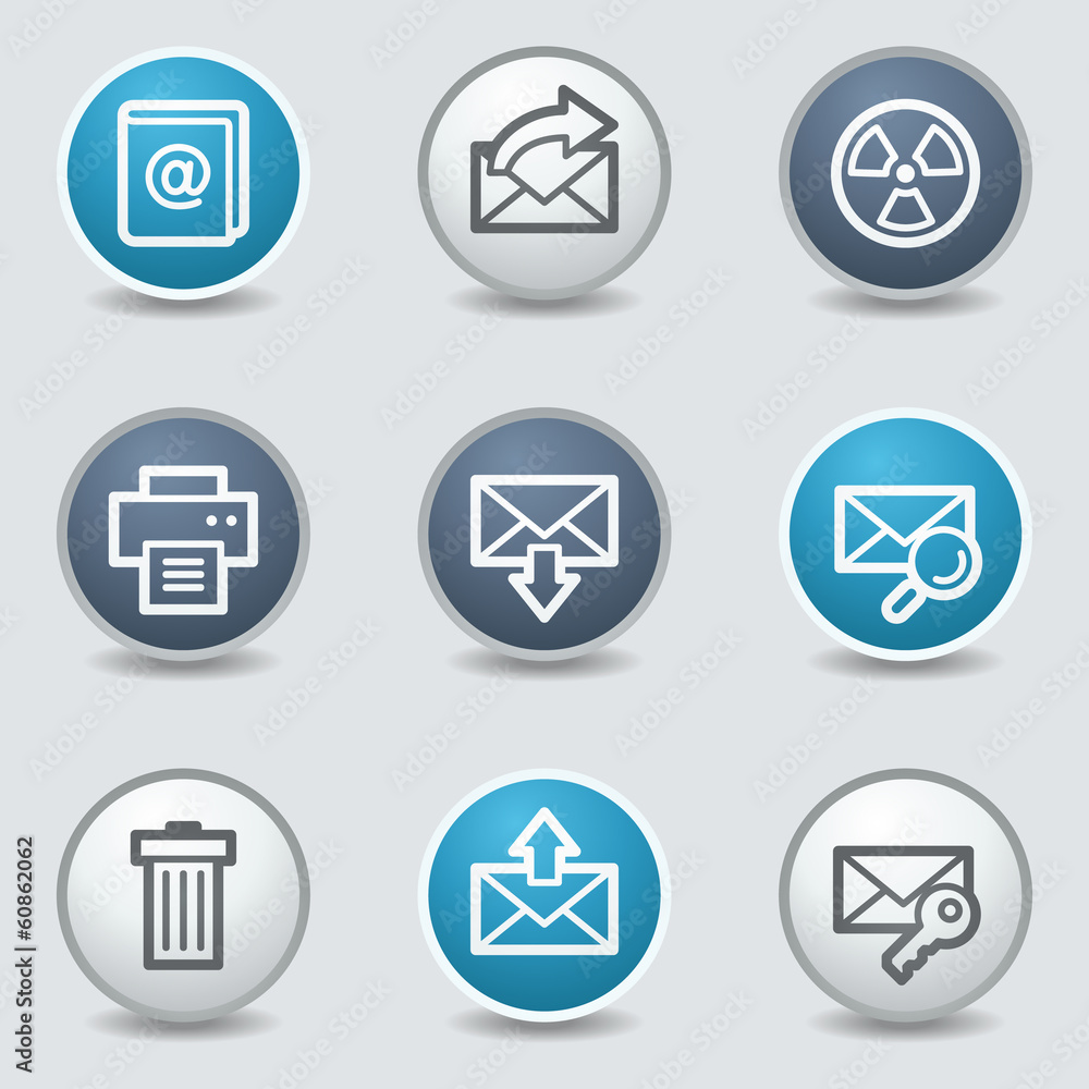 E-mail web icons, circle blue buttons E-mail web icons, circle blue buttons