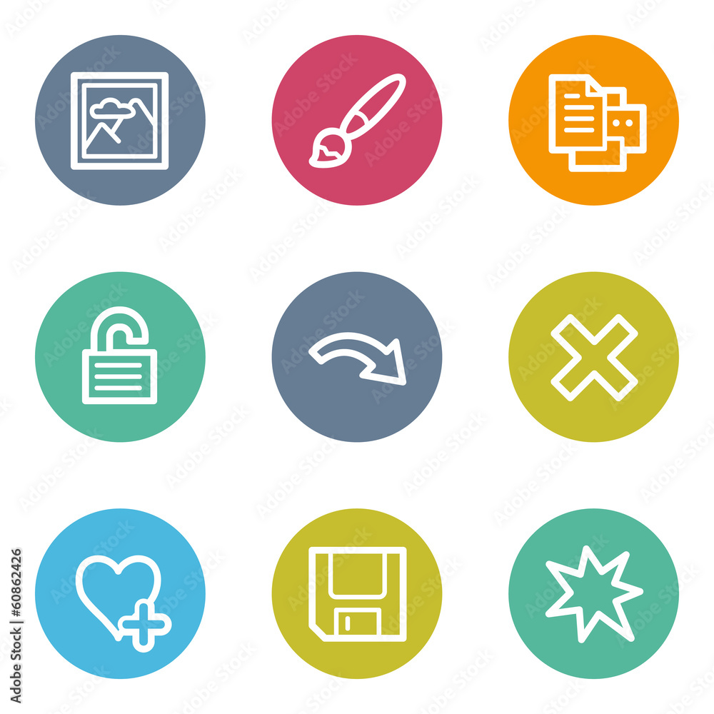 Image viewer web icons set 2, color circle buttons Image viewer web icons set 2, color circle buttons