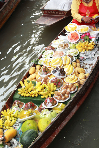 Fruit, banana and other fruit in the floating market. © seagames50