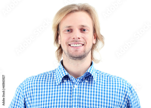 Young man isolated on white