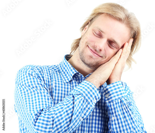 Young man isolated on white
