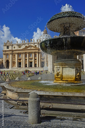 Fountain in St. Peter's Square at the Vatican, Rome, Italy photo