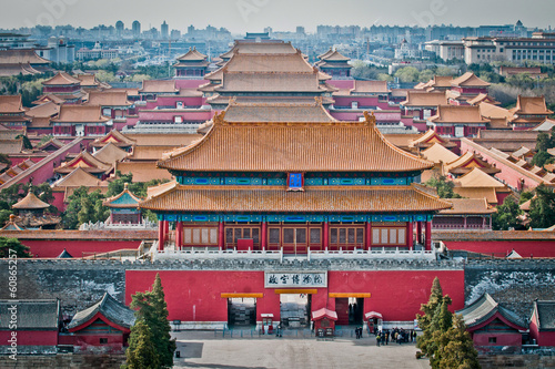Aerial view on Forbidden City seen from Jingshan Park in Bejing