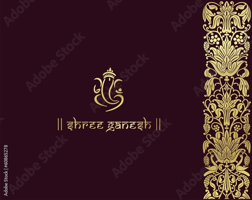 Ganesha, Hindu wedding card, royal Rajasthan, India