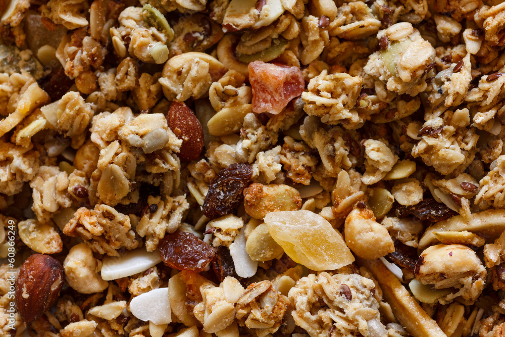 Dry muesli from above Dry muesli from above