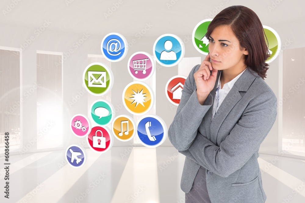 Composite image of focused businesswoman Composite image of focused businesswoman