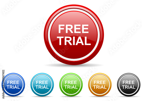 free trial icon vector set