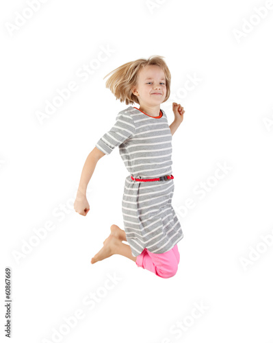 young girl jumping