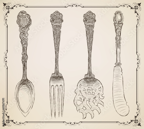 Cutlery, doodle style