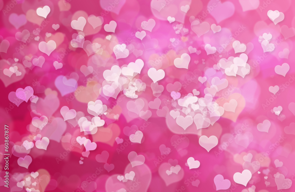 Valentine Hearts Abstract Pink Background