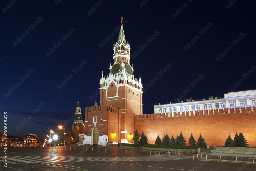 Red square, Spasskaya tower. Moscow, Russia