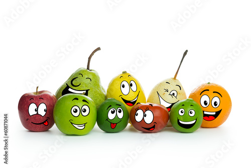 Fototapeta Naklejka Na Ścianę i Meble -  Fruit cartoon characters
