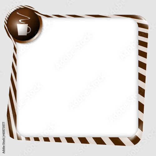 vector blank box for any text with cup of coffee