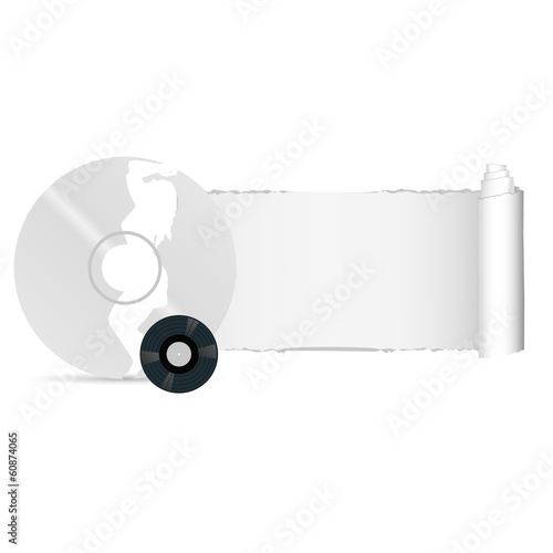 musical panel with tearing paper color vector