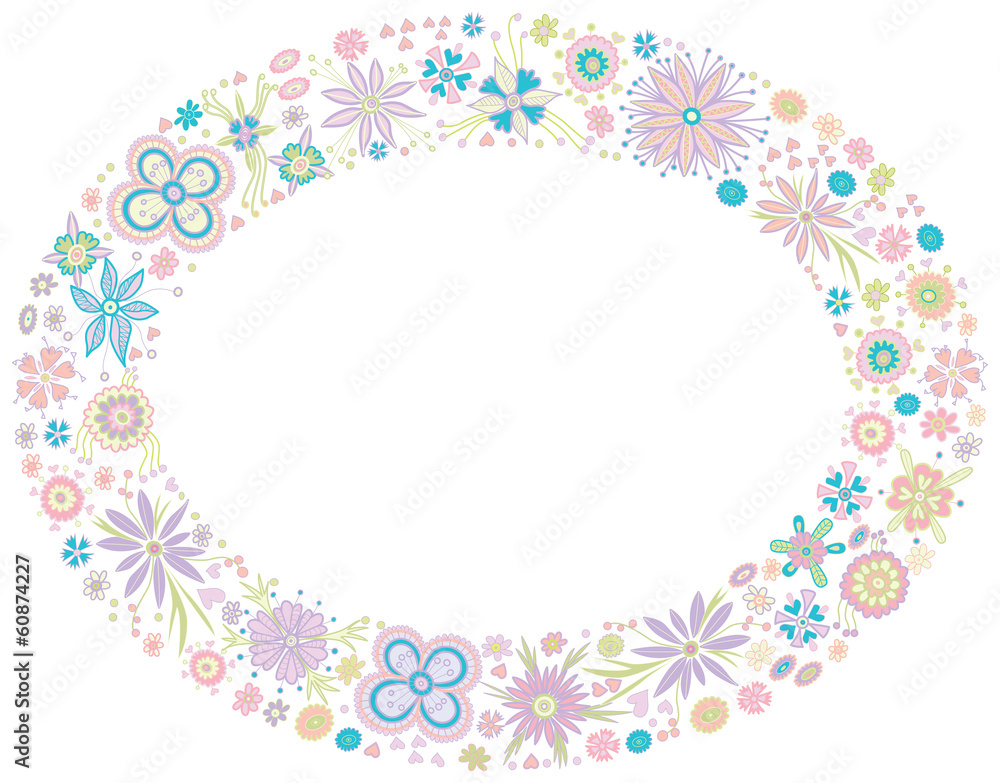 Flower frame. Designed for invitations for the holidays Flower frame. Designed for invitations for the holidays