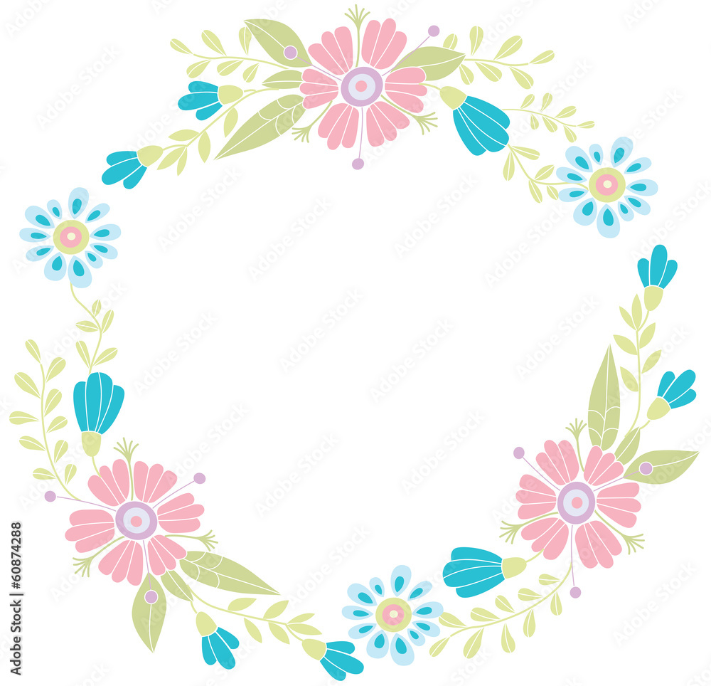 Flower frame. Designed for invitations for the holidays Flower frame. Designed for invitations for the holidays
