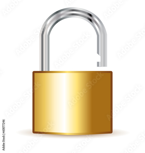 Open padlock. Security icon.