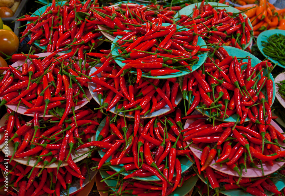 Paprika for sales in the market.