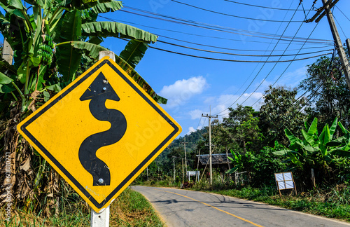 Right Winding Road Traffic Sign