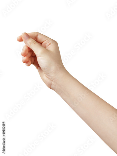 female teen hand to hold something