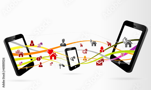 Share real estate information between mobile phones