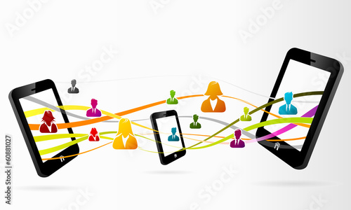 Transfer contacts between connected mobile phones