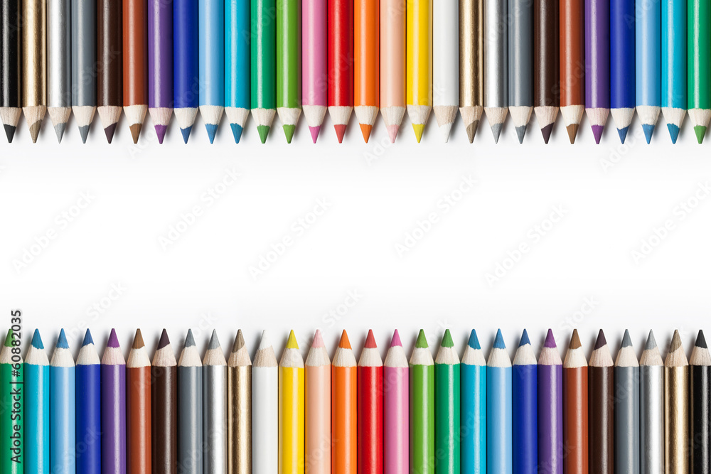 wielokolorowe ołówki - obrazy, fototapety, plakaty 