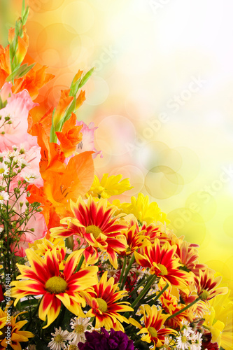 Flower background for layout design, and floral template