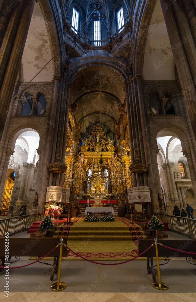 Golden altar of the cathedral of Santiago de Compostela