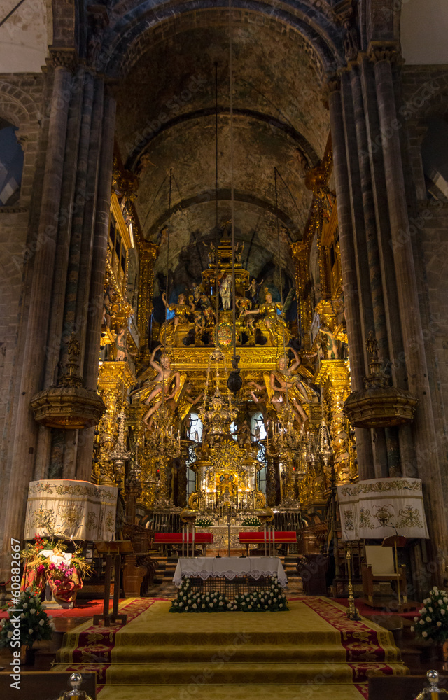 Golden altar of the Santiago de Compostela Cathedral