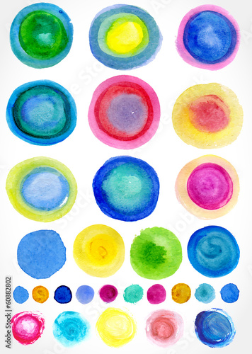 Vector watercolor stains for your design, isolated.