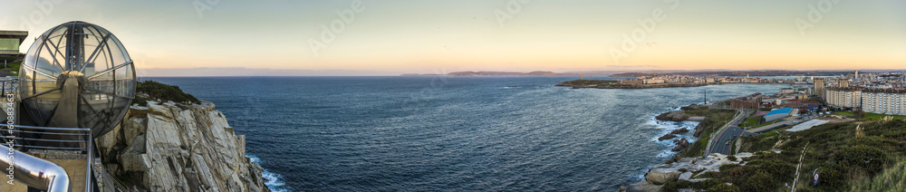 Naklejka premium Orzan Cove in A Coruna, Galicia, Spain.