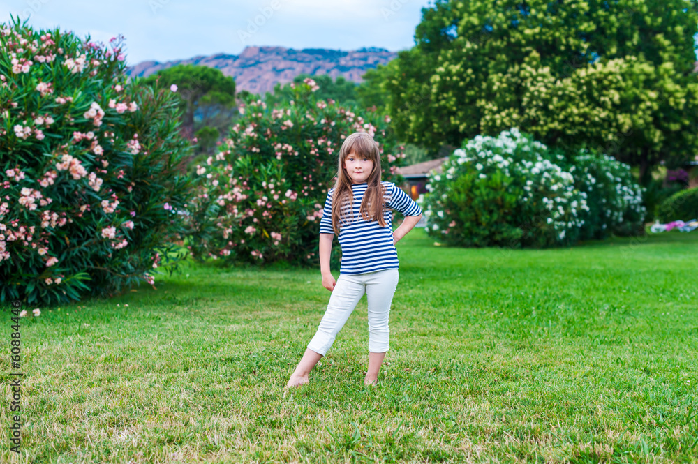 Cute little girl on vacation on a nice warm evening Cute little girl on vacation on a nice warm evening