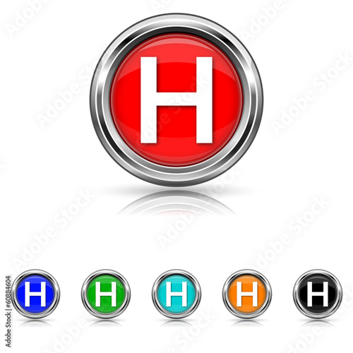 Hospital icon - six colours set