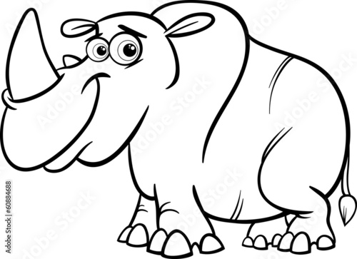rhinoceros cartoon coloring page