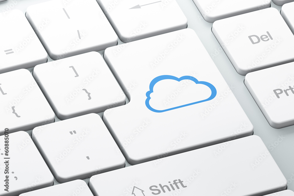 Cloud networking concept: Cloud on computer keyboard background Cloud networking concept: Cloud on computer keyboard background