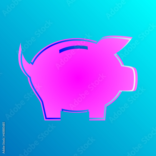 Różowo-niebieska świnka wektor