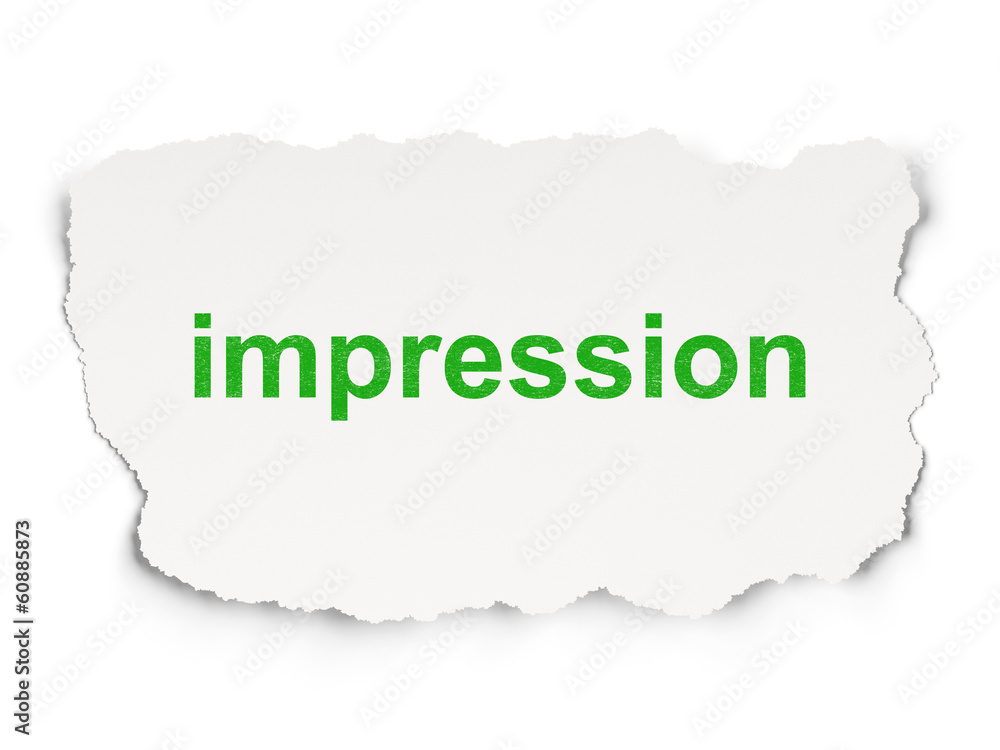 Obraz premium Advertising concept: Impression on Paper background