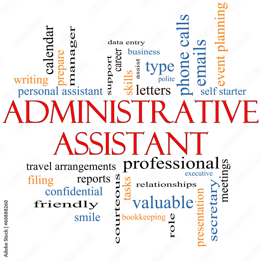 Administrative Assistant Word Cloud Concept Stock 일러스트레이션 Adobe Stock 